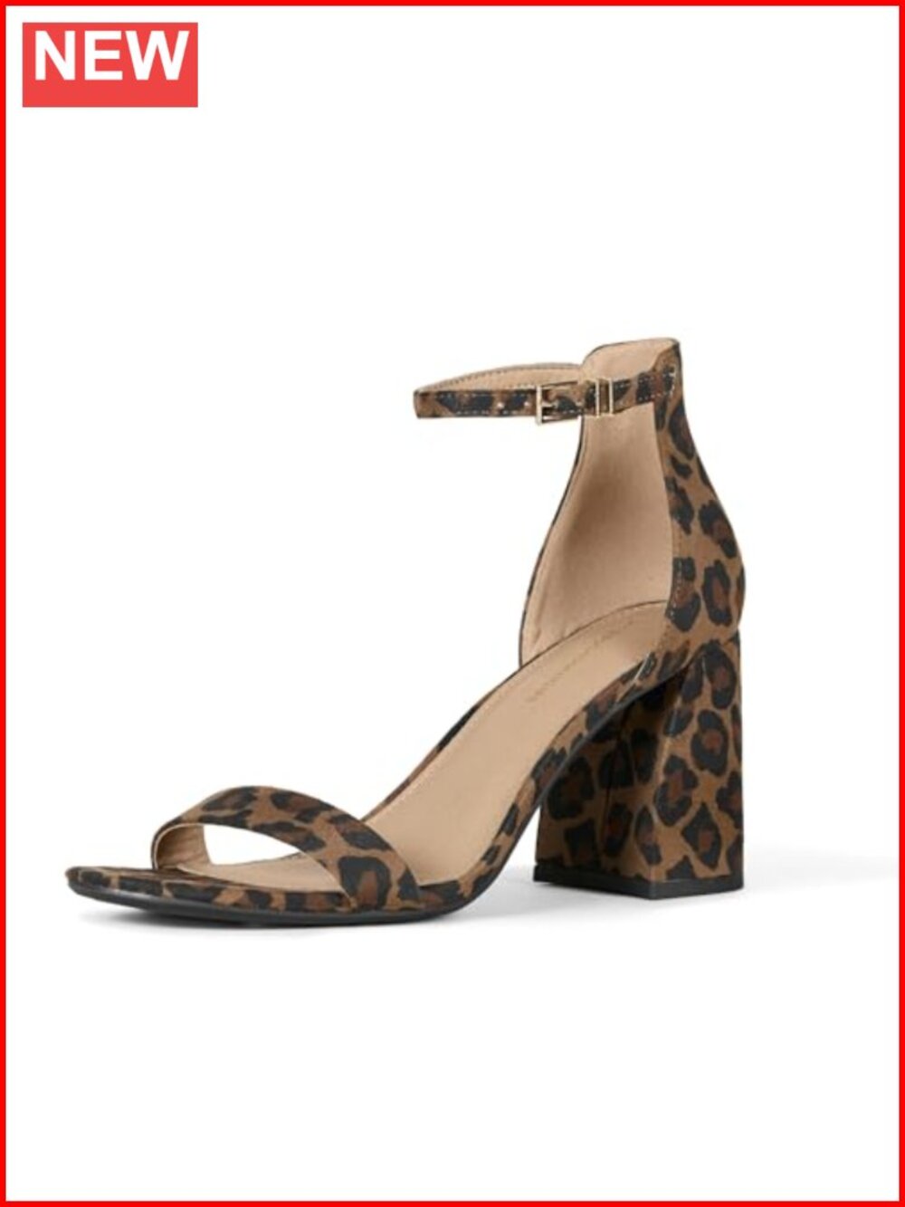 Women's High Heel Nola Block Heel Sandals with Ankle Strap Faux Suede